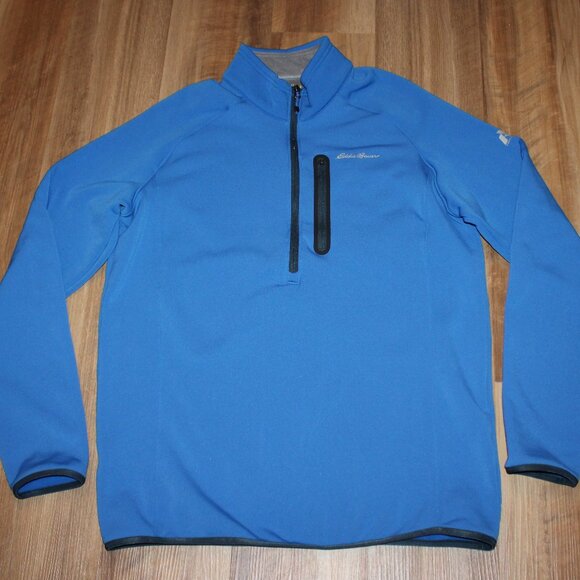 NWT! EDDIE BAUER Sz LARGE Tall Outpace Flex Half Zip Mock Neck Fleece Top - Picture 1 of 8